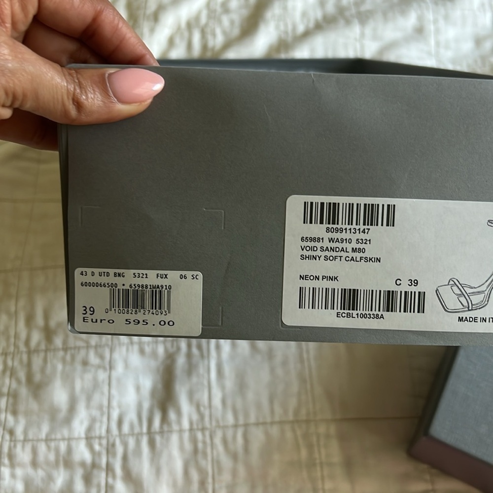 Balenciaga Void Calfskin Pink Sandals - Picture 11 of 14